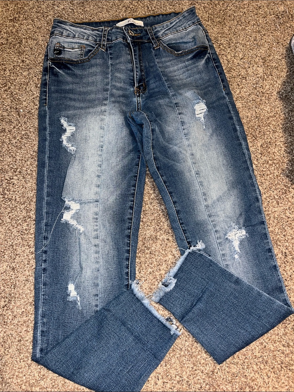 KanCan Distressed Medium Blue Boyfriend Jeans